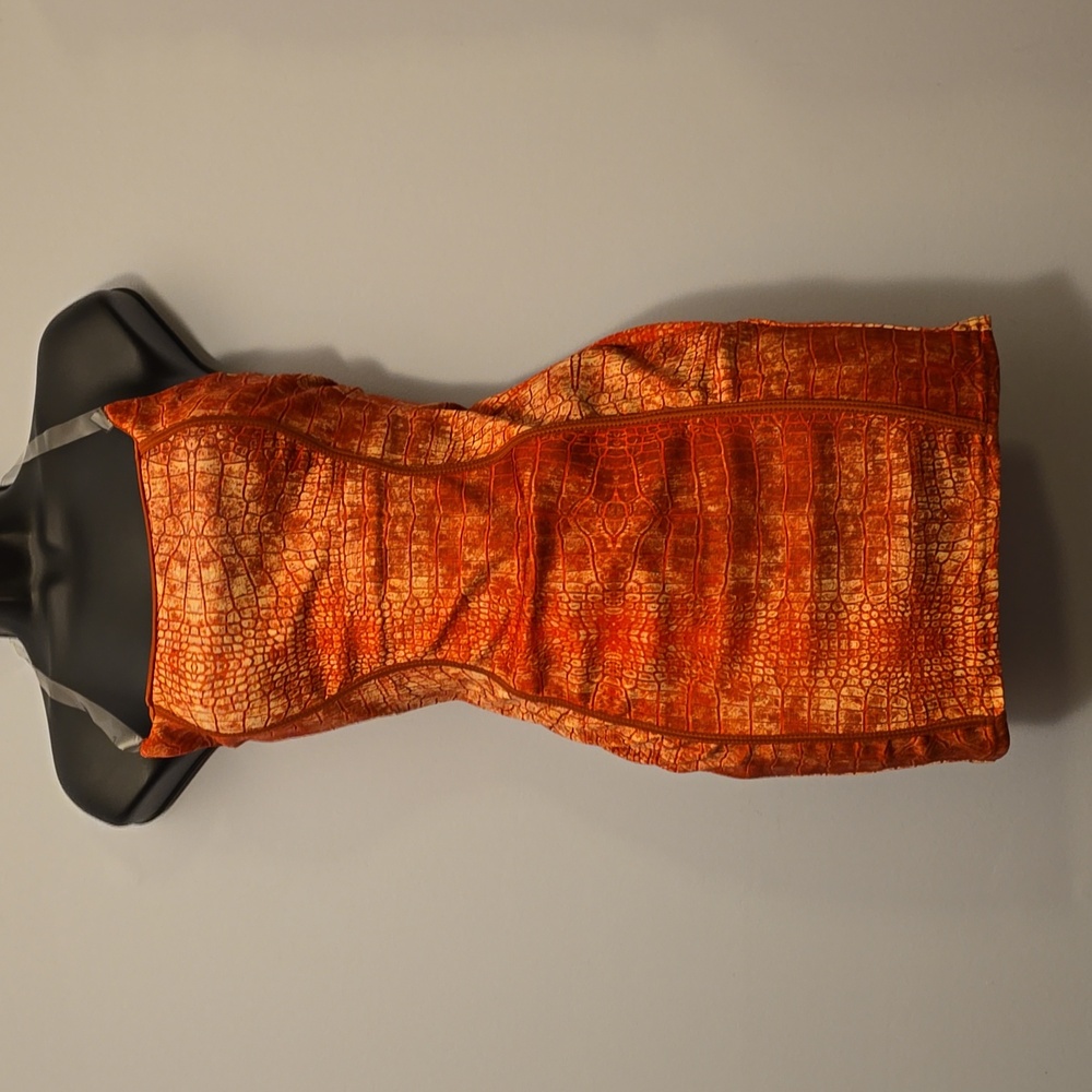 Red Snakeskin Print Dress